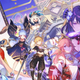 An illustration of various characters of Inazuma, including Raiden Shogun, Yae Miko, Kazuha, Kokomi, Ayaka.